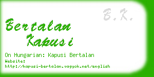 bertalan kapusi business card